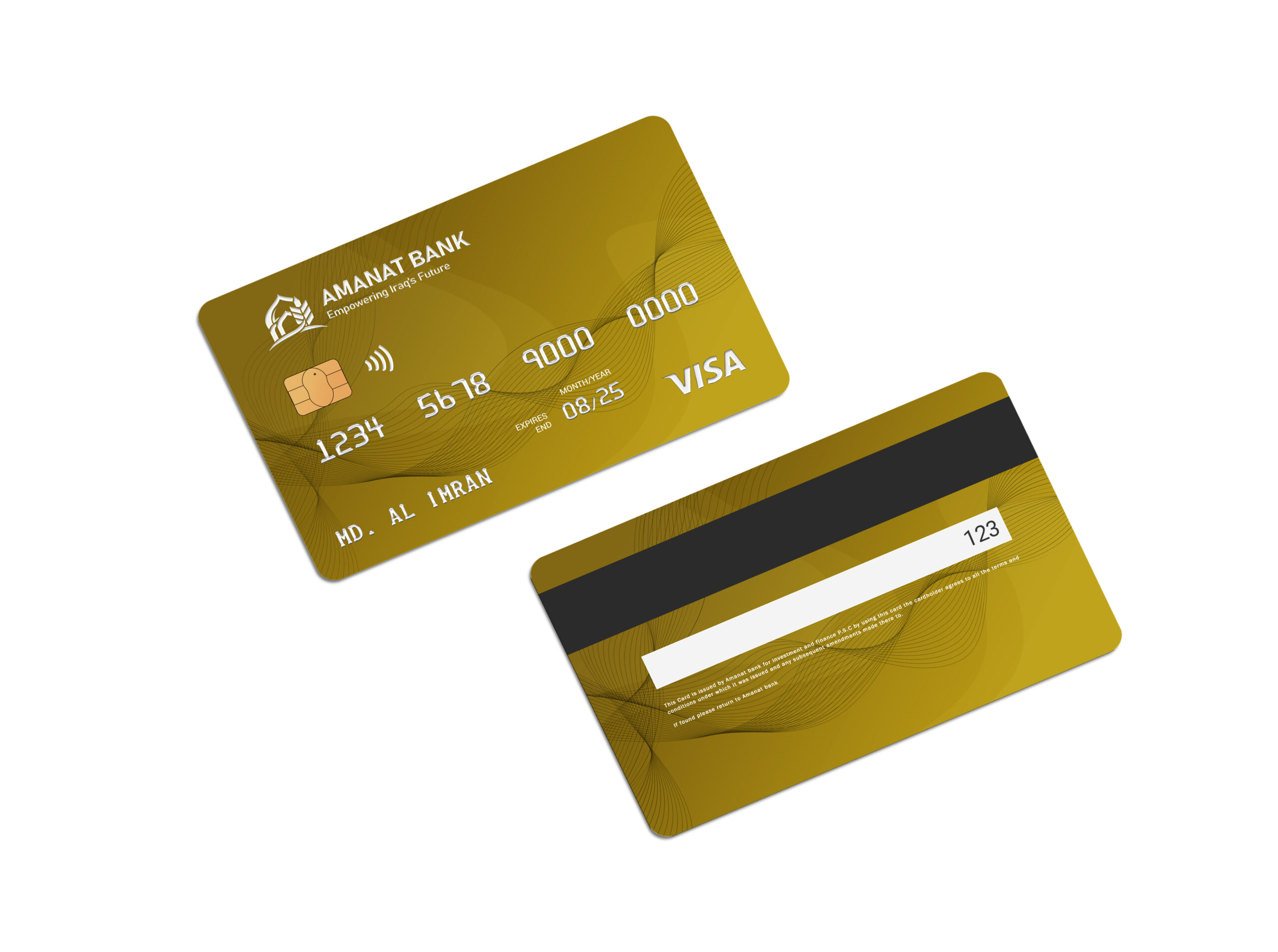 Gold Visa debit card